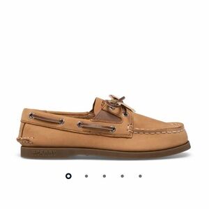 Boys Sperry Authentic Origin Light Brown Leather Boat Shoes, Size 1.